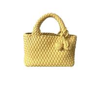 Cute Woven Handbag Simple Personality Vegetable Basket Clutch Bag Women's Casual Style Versatile Commuting(Yellow)