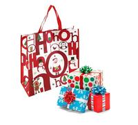 Cute Woven Jumbo Gift Bag Reusable Christmas Shopping Bag Ho Ho Ho Design 45cm x 45cm