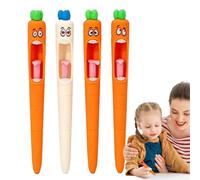 Cute Writing Pen - Silly Screaming Carrot Silicone Design, Tongue Pressing Stress Relief Fidget | Quick Drying Black Ink Gel Pens for Students Teachers Office Coworkers and School Fun Use