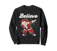 Cute Xmas Believe Santa Dabbing Stars Around Holiday Costume Sweatshirt
