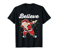 Cute Xmas Believe Santa Dabbing Stars Around Holiday Costume T-Shirt