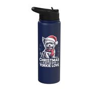 Cute Xmas Christmas is Better with Yorkshire Terrier Love Stainless Steel Insulated Water Bottle