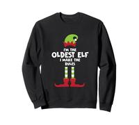 Cute Xmas I'm The Oldest Elf I Make Rules Matching Christmas Sweatshirt