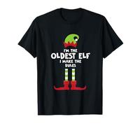 Cute Xmas I'm The Oldest Elf I Make Rules Matching Christmas T-Shirt