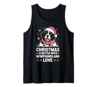 Cute Xmas Puppy Christmas is Better with Newfoundland Love Tank Top