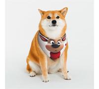 Cute Xmas Reindeer Dog Bandanas Medium Adjustable Dog Scarf Triangle Bibs Double Reversible Kerchief Scarf Washable Daily Handkerchief for Medium Large Dog Puppy Cat Gift