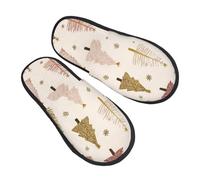 Cute Xmas Tree Slippers for Women Men Christmas Non-Slip House Slippers Indoor Comfy Fuzzy Footwear Memory Foam Bedroom Travel Shoes L