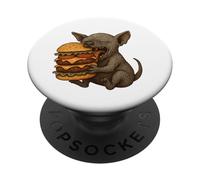 CUTE XOLO DOG ENJOYING BURGER PopSockets Adhesive PopGrip