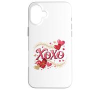 Cute XOXO Heart Happy Valentines Day Couple Lovers Romantic Case for iPhone 16 Plus
