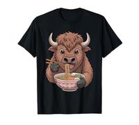 Cute Yak Eating Ramen Japanese Kawaii Animal Noodles T-Shirt