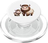 Cute Yak Family Cartoon Animal Illustration PopSockets PopGrip for MagSafe