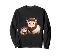 Cute Yak Family Cartoon Animal Illustration Sweatshirt