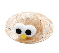 Cute Yellow Bird’s-Eye Pet Straw Hat for Dogs & Cats, Adorable Puppy Kitten Summer Hat, Instagram-Style Pet Costume Accessory, Lightweight & Stylish Year-Round Pet Cap