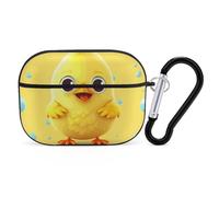 Cute Yellow Chicken AirPods Pro Case Cover with Keychain Ring PC Hard Shell Protective Case for AirPods Pro 2nd for Women Men Generation Easy Open Full Drop Protection Cover Black-Style