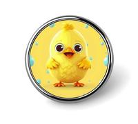 Cute Yellow Chicken Round Badge Cute Enamel Lapel Pin Brooches Button Pin Personalized Clothing Decoration Unisex Badge Holder Hats Bags Shirts Decor