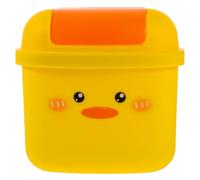 Cute Yellow Duck Mini Trash Can for Desktop, Compact Plastic Wastebasket