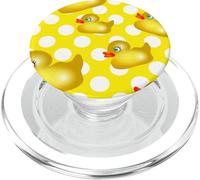 Cute Yellow Duck Polka Dot Pattern Design PopSockets PopGrip for MagSafe