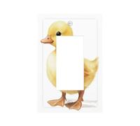 Cute Yellow Duckling Light Switch Wall Plate Faceplate Cover Single Rocker 1 Gang Decorator Outlet Receptacle Covers for Home Kitchen Room Bathroom Decor