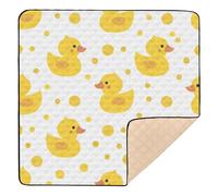 Cute Yellow Ducks Baby Play Mat for Floor, 50x50 inch Playpen Mat,Thicken Soft Non-Slip Tummy Time Mat for Toddlers and Infants