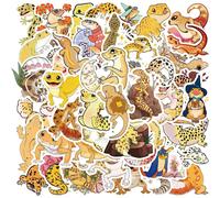 Cute Yellow Gecko Lizard Stickers,50PCS Vinyl Gekko Kids Stickers for Water Bottles Laptop Scrapbooking
