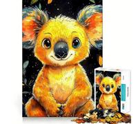 Cute Yellow Koala Animal Kid Jigsaw Puzzles for Adults 1000 Piece Brain Agility Restful Game Happy Challenge Night Game (38x52cm)