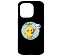 Cute Yellow Lemon answering Phone Fruit Pun Humor Dad Joke Case for iPhone 15 Pro