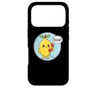 Cute Yellow Lemon answering Phone Fruit Pun Humor Dad Joke Case for iPhone 17 Pro