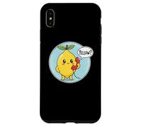Cute Yellow Lemon answering Phone Fruit Pun Humor Dad Joke Case for iPhone XS Max