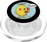 Cute Yellow Lemon answering Phone Fruit Pun Humor Dad Joke PopSockets PopGrip for MagSafe