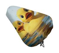Cute Yellow Rubber Ducky Bike Seat Cover for Men Women Water Repellent Exercise Bike Seat Cushion Adjustable Bicycle Seat for Outdoor Biking