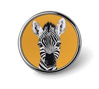 Cute Yellow Zebra Badge Round Badge Pin Button Lapel Pin Print Brooch Gifts for Men Women 1 Inch