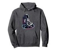 Cute Yoga Astronaut Wellness Tai Chi Meditation Zen My Space Pullover Hoodie
