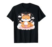 Cute Yoga Fox Lotus Pose Mandala Design for Mindfulness T-Shirt