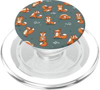 cute yoga foxes animal fox funny green PopSockets PopGrip for MagSafe