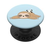 Cute Yoga Kawaii Sleepy Sloth Panda Cool Jungle Funny Animal PopSockets Adhesive PopGrip