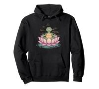 Cute Yoga Turtle Lotus Pose Mandala Design for Mindfulness Pullover Hoodie