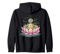 Cute Yoga Turtle Lotus Pose Mandala Design for Mindfulness Zip Hoodie