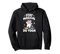 Cute Yoga Unicorn Lotus Pose Mandala Design for Mindfulness Pullover Hoodie