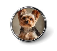 Cute Yorkie Dog Cute Dachshund Puppy Art Round Aluminum Alloy Pin Badge, Decorative Brooch for Jackets, Backpacks, Hats, Shirts, Stylish Metal Lapel Pin Accessory for Men Women 1in