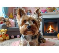 Cute Yorkie Dog Jigsaw Puzzles 1000 Pieces Yorkshire Terrier Animal Wooden Puzzle for Adults Teens DIY Home Wall Decor Family Party Puzzle Games Floor Props Kid Toy Gift