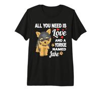 Cute Yorkie Named Jake for Yorkshire Terrier Dog Name Premium T-Shirt