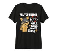 Cute Yorkie Named Penny for Yorkshire Terrier Dog Name Premium T-Shirt