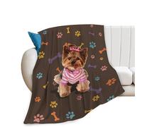 Cute Yorkshire Terrier Dog Blanket Yorkie Dog Throw Blanket Stuff Animal Gifts for Girls Woman Lover Kids Adults Cozy Warm Soft Plush Fleece Flannel Blanket Decor for Couch Sofa Bed 40"x50"