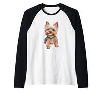 Cute Yorkshire Terrier Dog Lovers Raglan Baseball Tee