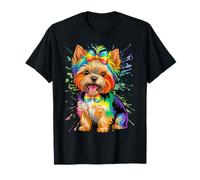 Cute Yorkshire Terrier Dog on Yorkshire Terrier Lover T-Shirt