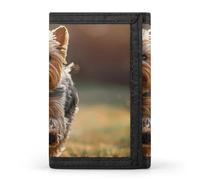 Cute Yorkshire Terrier Dog Trifold Wallet Slim Wallets with ID Window Credit Card Pockets for Men Women