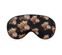 Cute Yorkshire Terrier Dogs Blackout Sleep Mask for Side Sleeper Soft Covers for Travel Essentials Nap