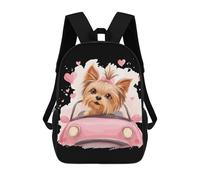 Cute Yorkshire Terrier Funny 17" Backpack Lightweight Daypack Laptop Bag for Travel Hiking Camping