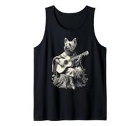 Cute Yorkshire Terrier Playing Guitar Medieval Yorkie Dog Tank Top