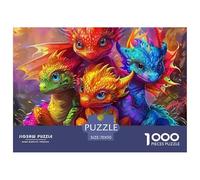 Cute Young Dragon 1000 Piece Jigsaw Puzzle Mythology for Age 12+ Challenging Activities Memory Games Relaxing 70x50cm/1000pcs